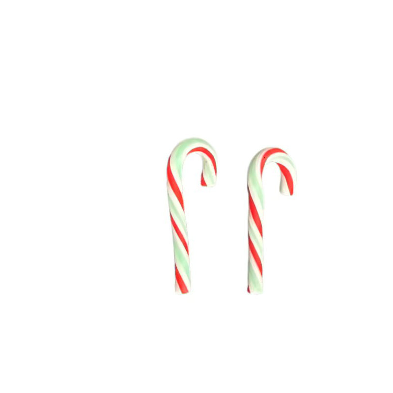 Festive Polymer Clay Candy Cane Charm for DIY Holiday Crafts view 1