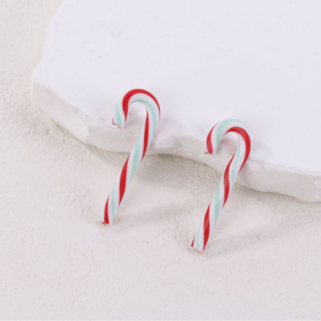 Festive Polymer Clay Candy Cane Charm for DIY Holiday Crafts view 4