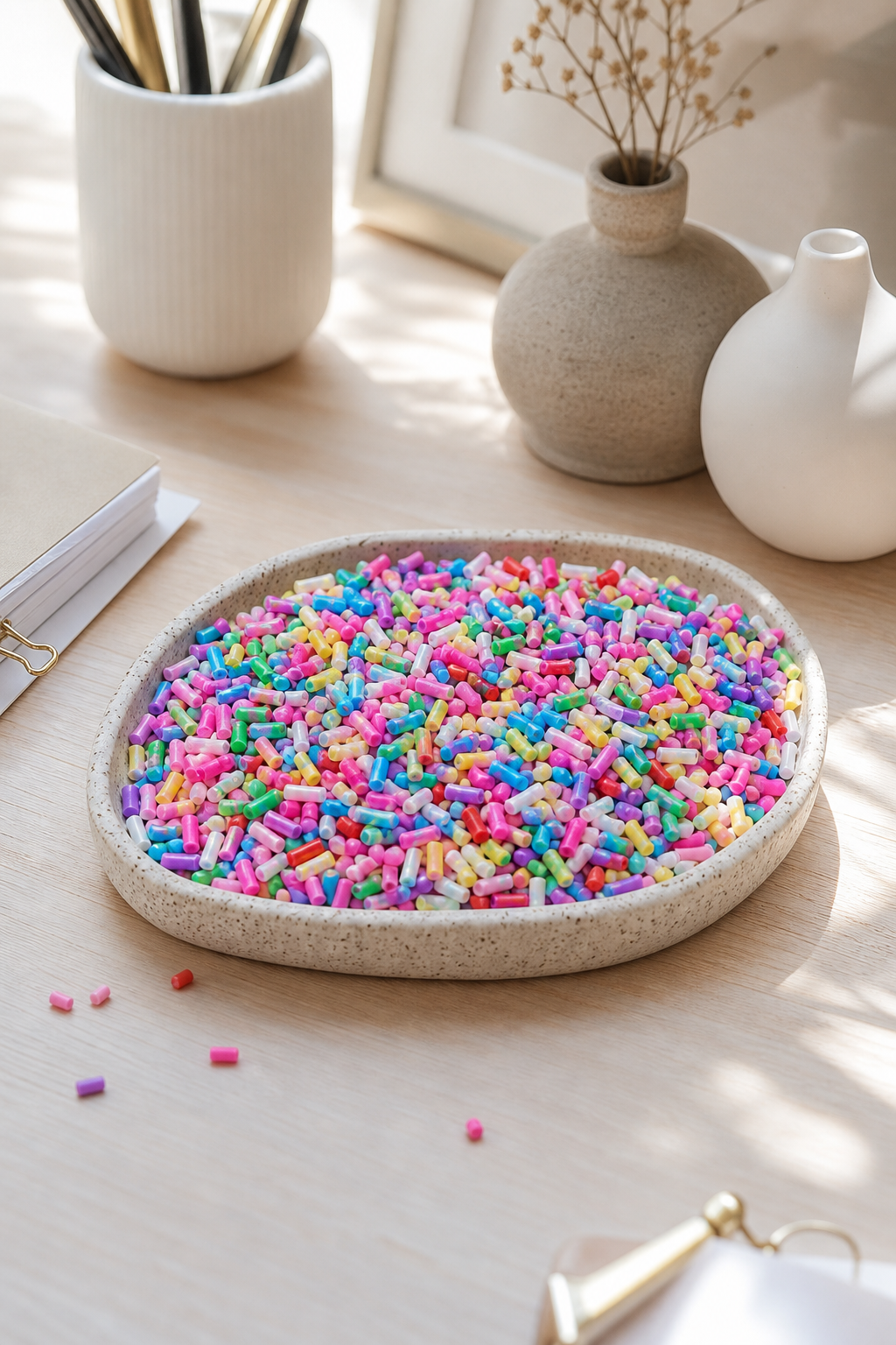 Colorful Polymer Clay Sprinkles for Faux Dessert Crafts