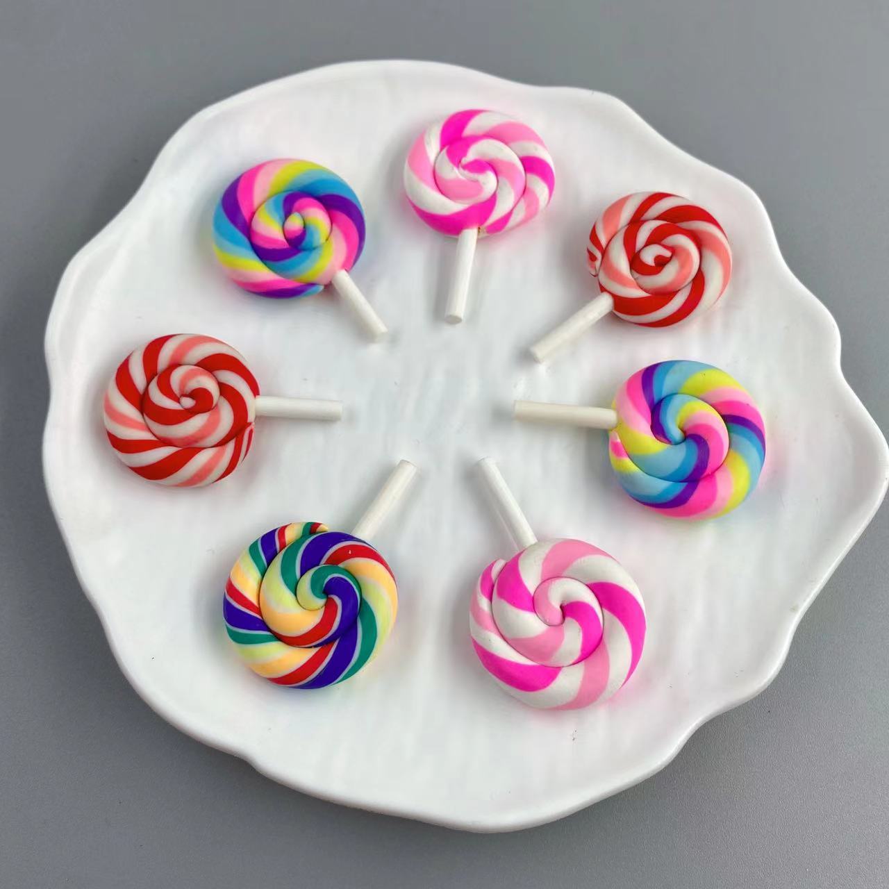 Sweet Polymer Clay Lollipop Charm for DIY Dessert Crafts view 3