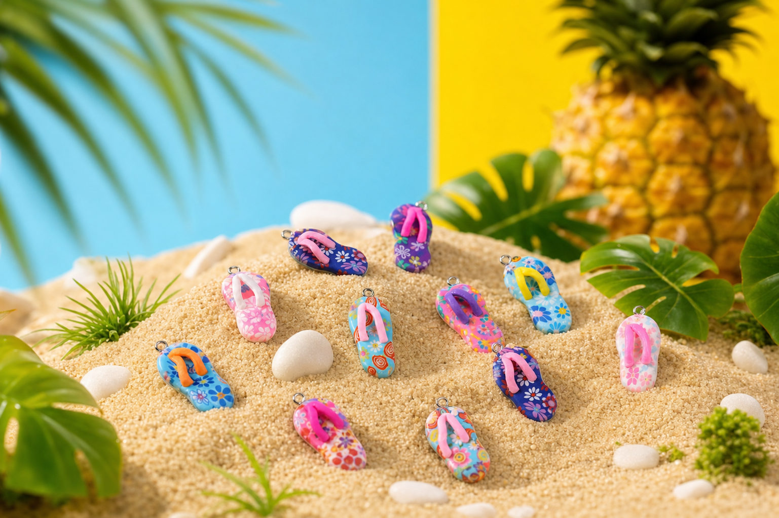 Cute Polymer Clay Slipper Charm for Phone Case Decor