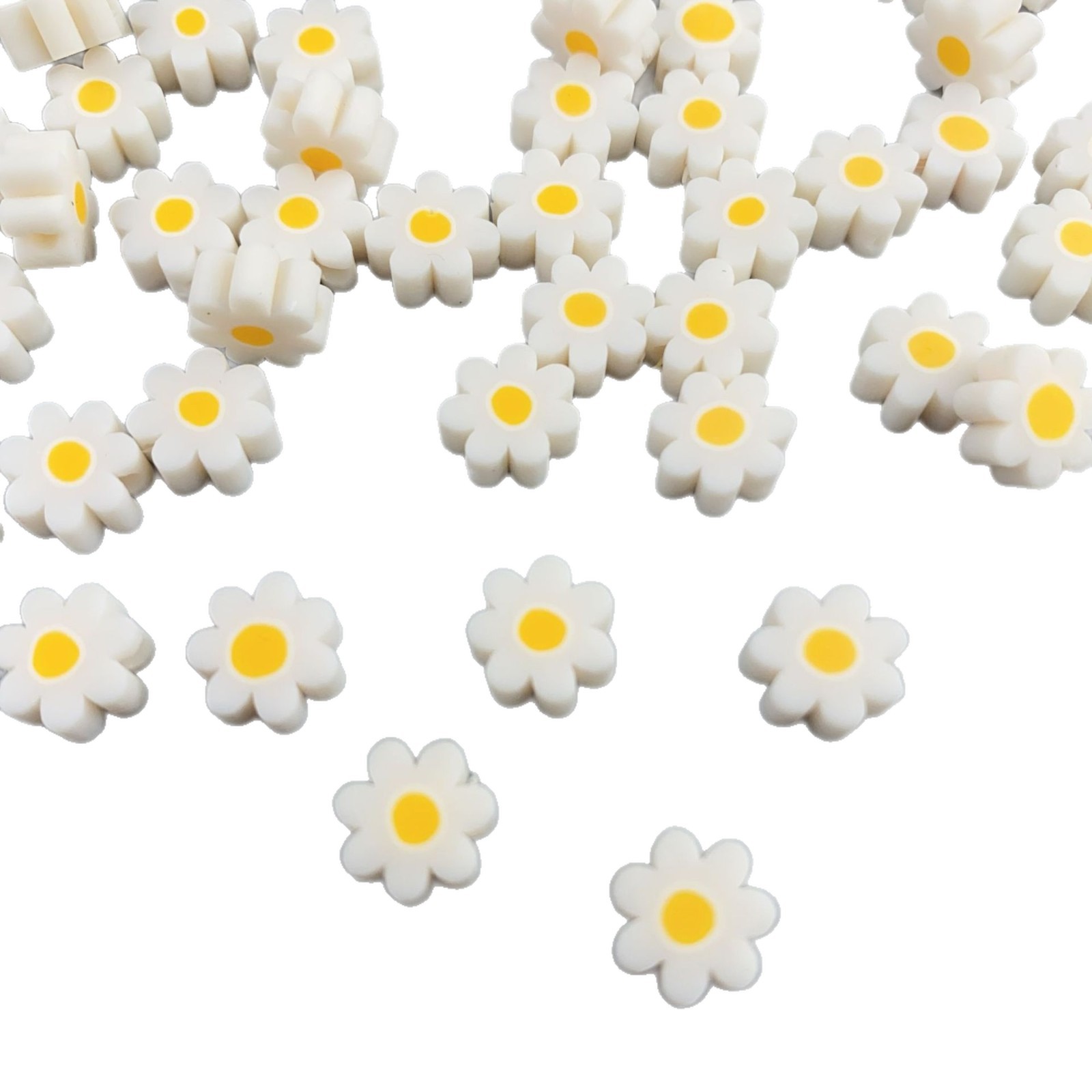 Fresh Polymer Clay Daisy Beads for DIY Jewelry Making view 2