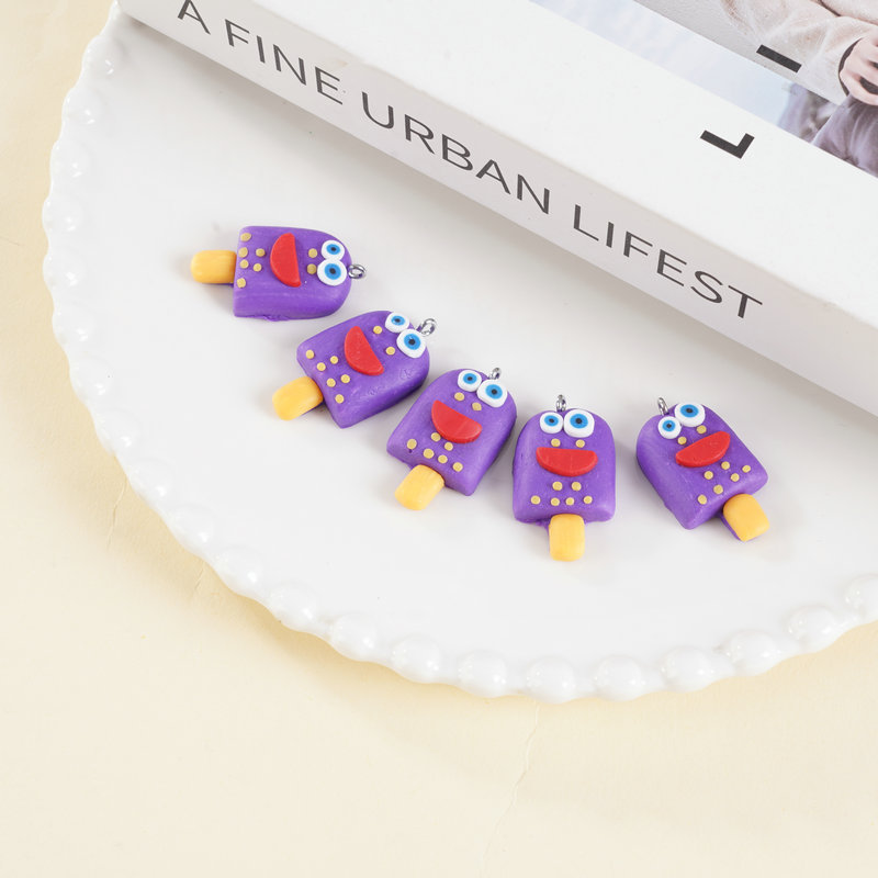 Cute Polymer Clay Mini Ice Cream Charms for DIY Decoration view 3