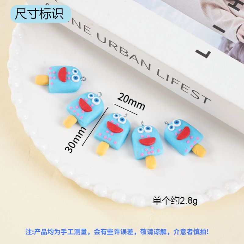 Cute Polymer Clay Mini Ice Cream Charms for DIY Decoration view 7