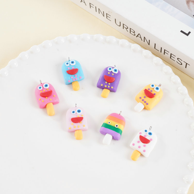 Cute Polymer Clay Mini Ice Cream Charms for DIY Decoration