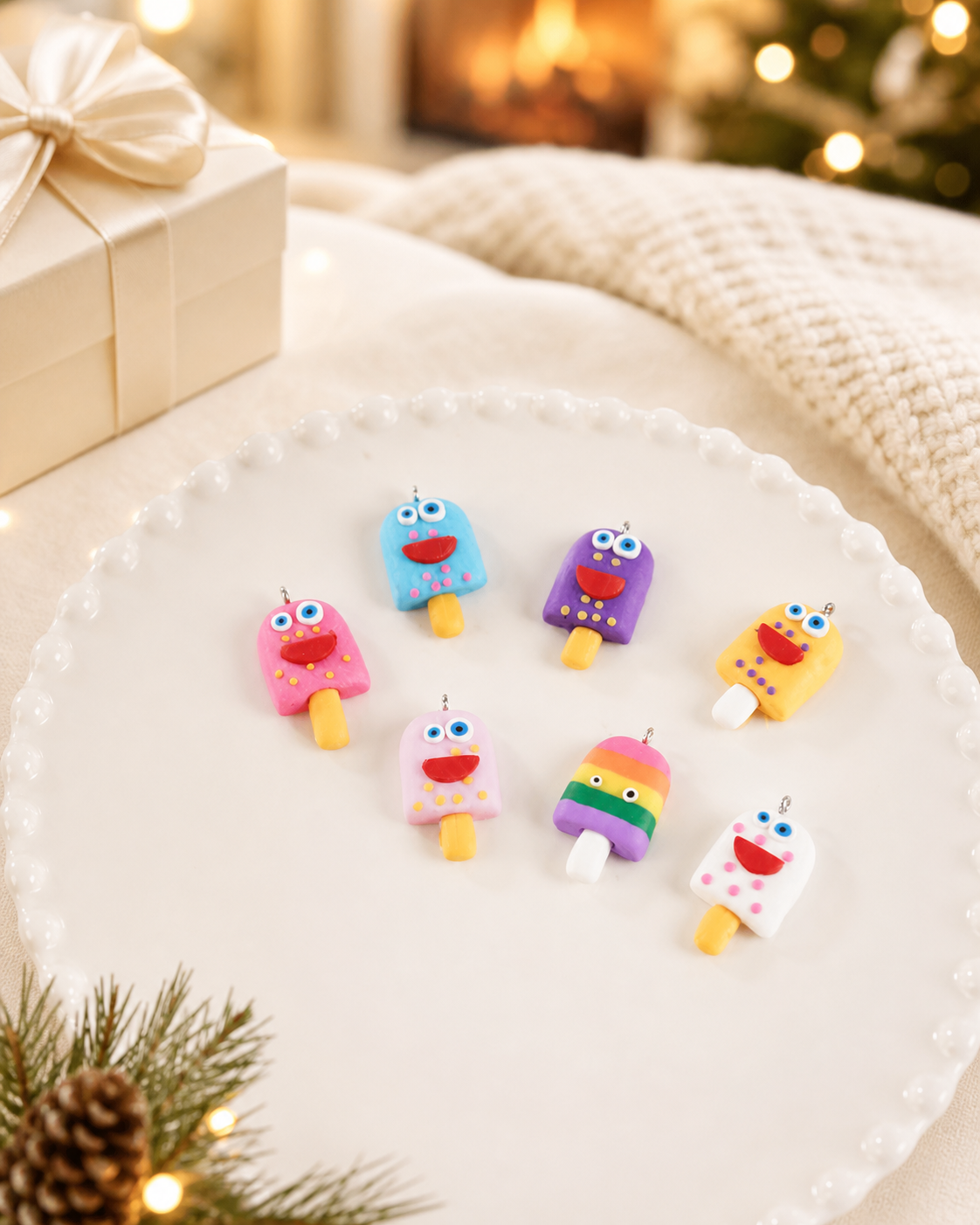 Cute Polymer Clay Mini Ice Cream Charms for DIY Decoration
