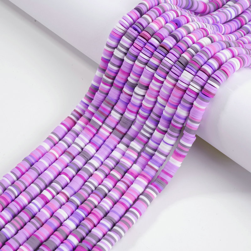 Colorful Polymer Clay Heishi Bead Strands for DIY Jewelry Making